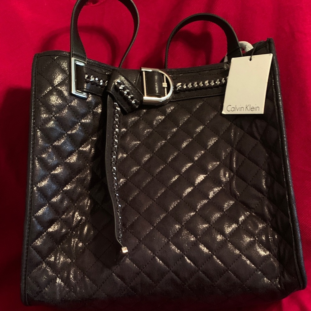 Calvin Klein Black Quilted Tote Bag